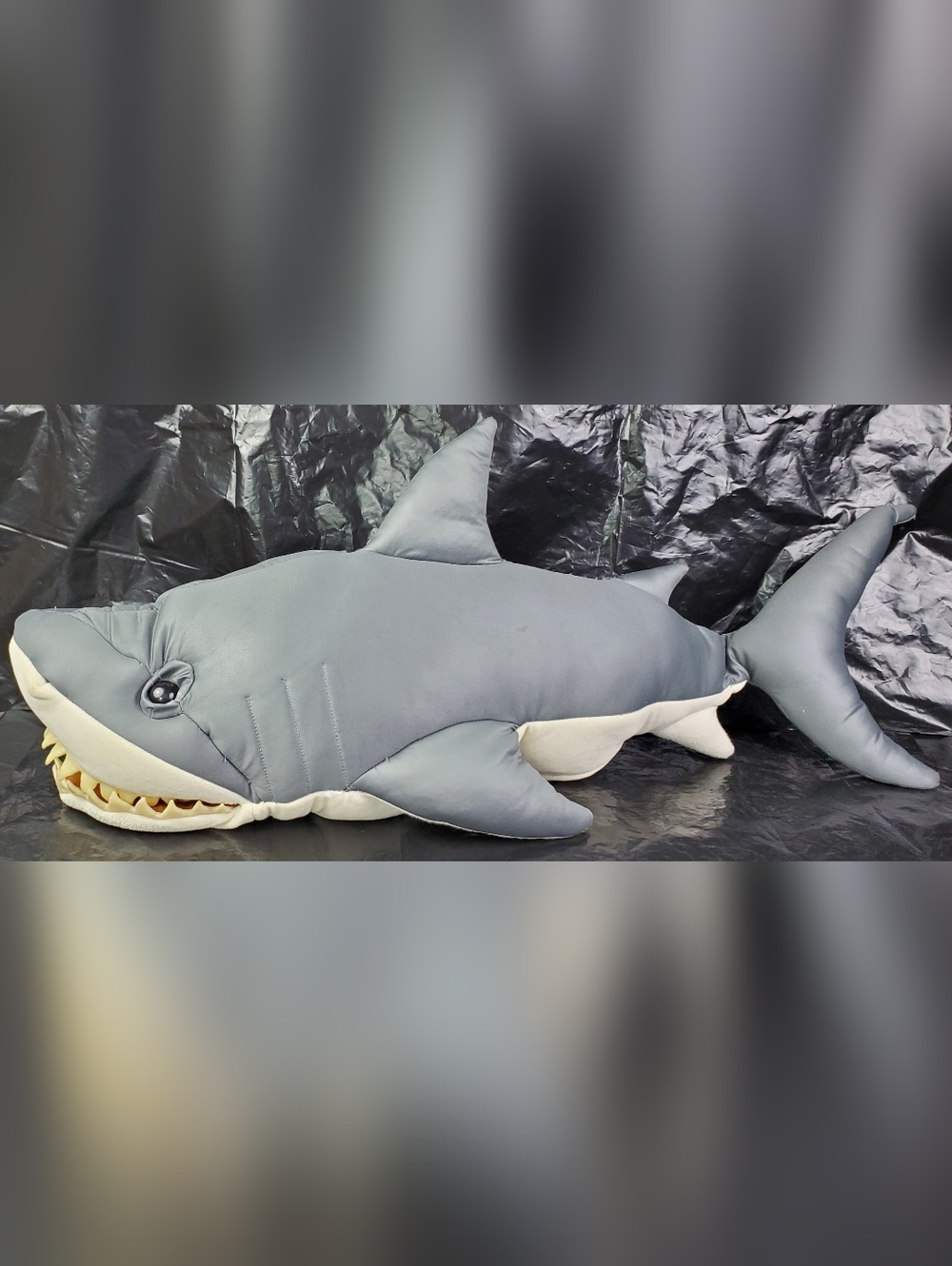 Folkmanis Great White Shark Hand Puppet Plastic Teeth Realistic w/ STAINS - READ